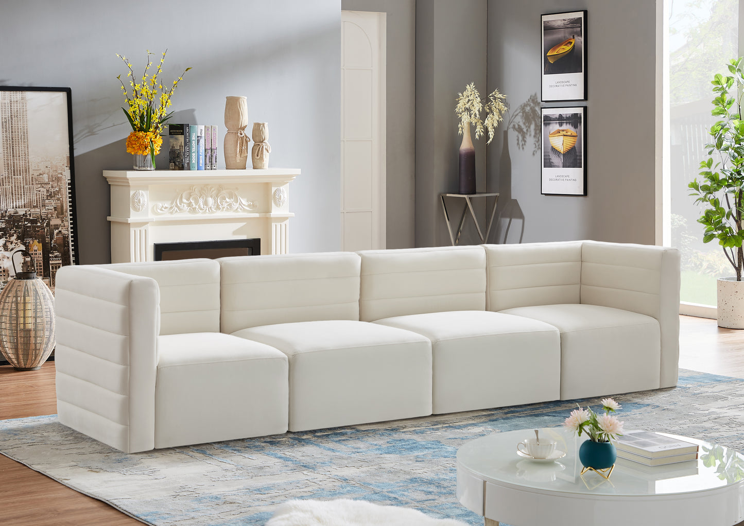 Quincy Velvet Modular Comfort Sofa