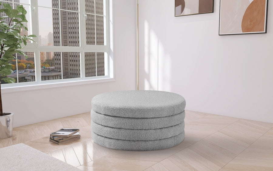 Aphia Boucle Fabric Ottoman | Coffee Table