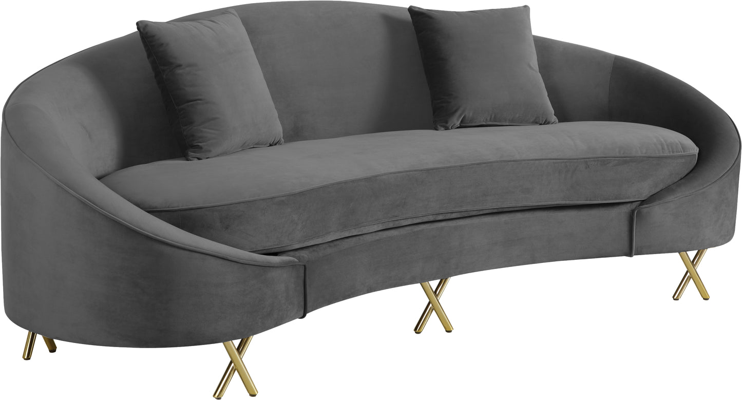 Serpentine Velvet Sofa