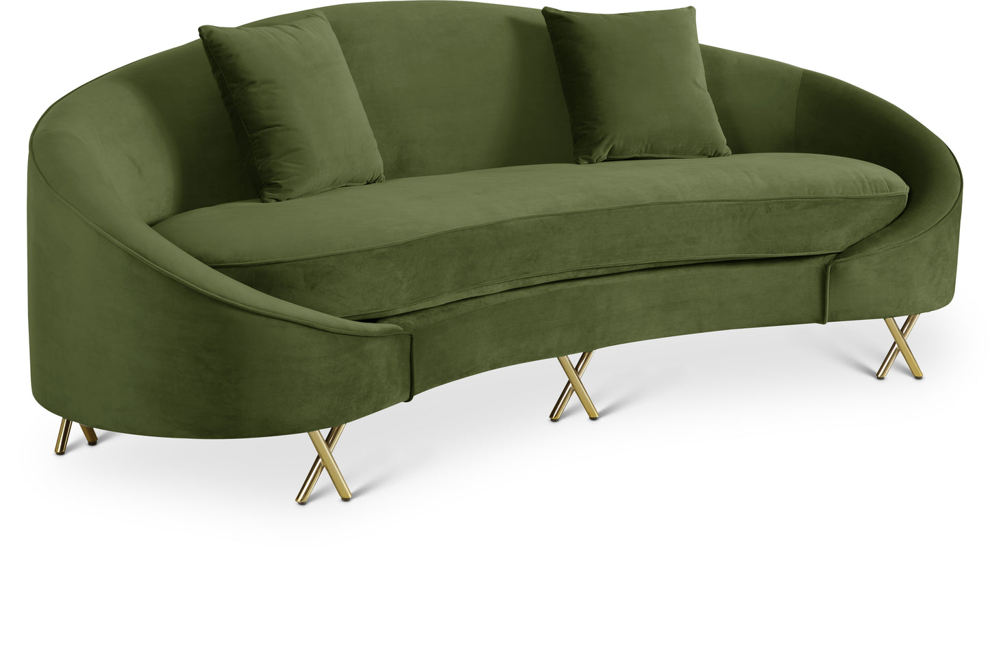 Serpentine Velvet Sofa