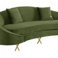 Serpentine Velvet Sofa