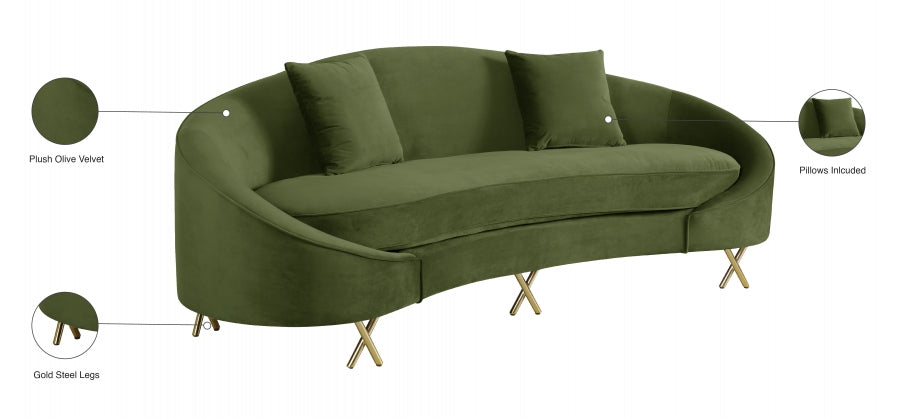 Serpentine Velvet Sofa